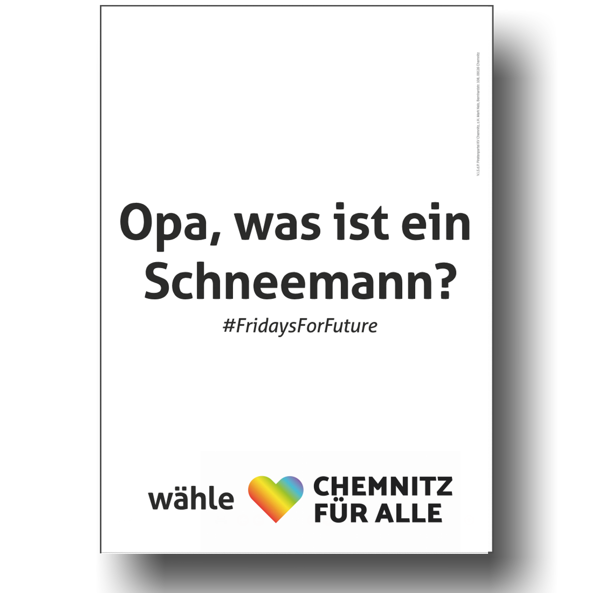 Wahlplakat fridays for future 2019 | Chemnitz für Alle